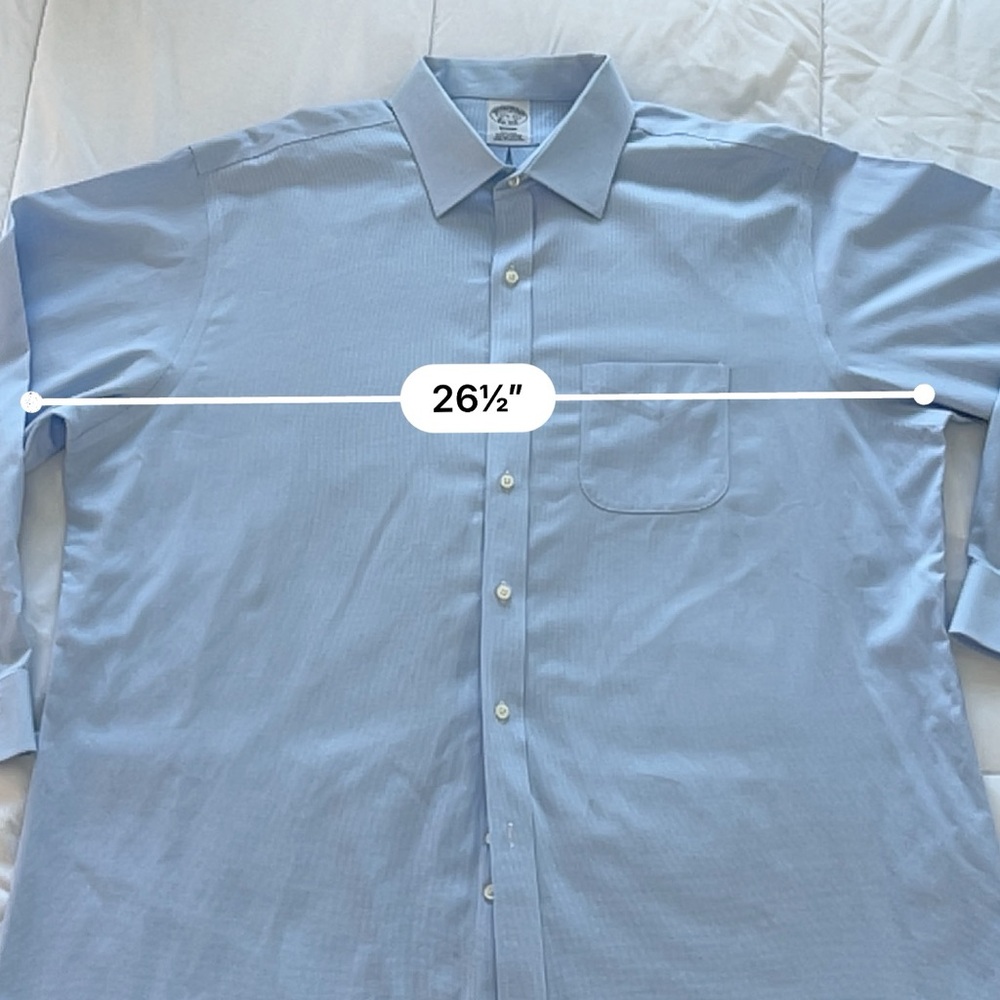 Brooks Brothers Blue Regent Non-Iron Supima Cotton Dress Shirt Size 17.5 - Picture 10 of 12